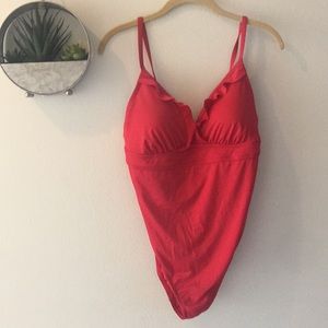 Shade & Shore red bathing suit swimsuit